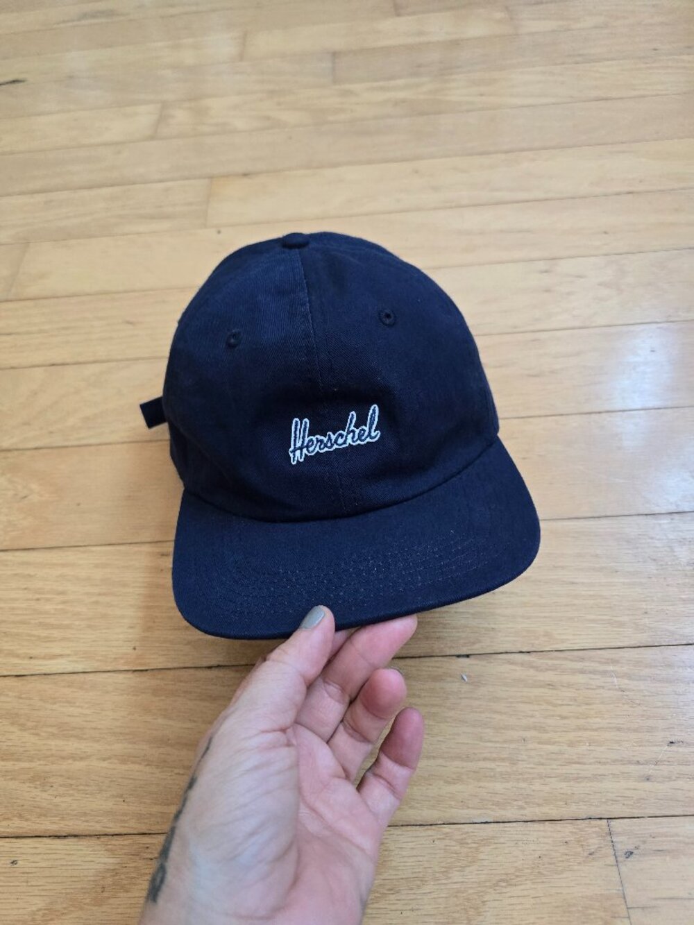 Herschel Supply Co. Navy Embroidered Script Logo Unstructured Hat Baseball Cap